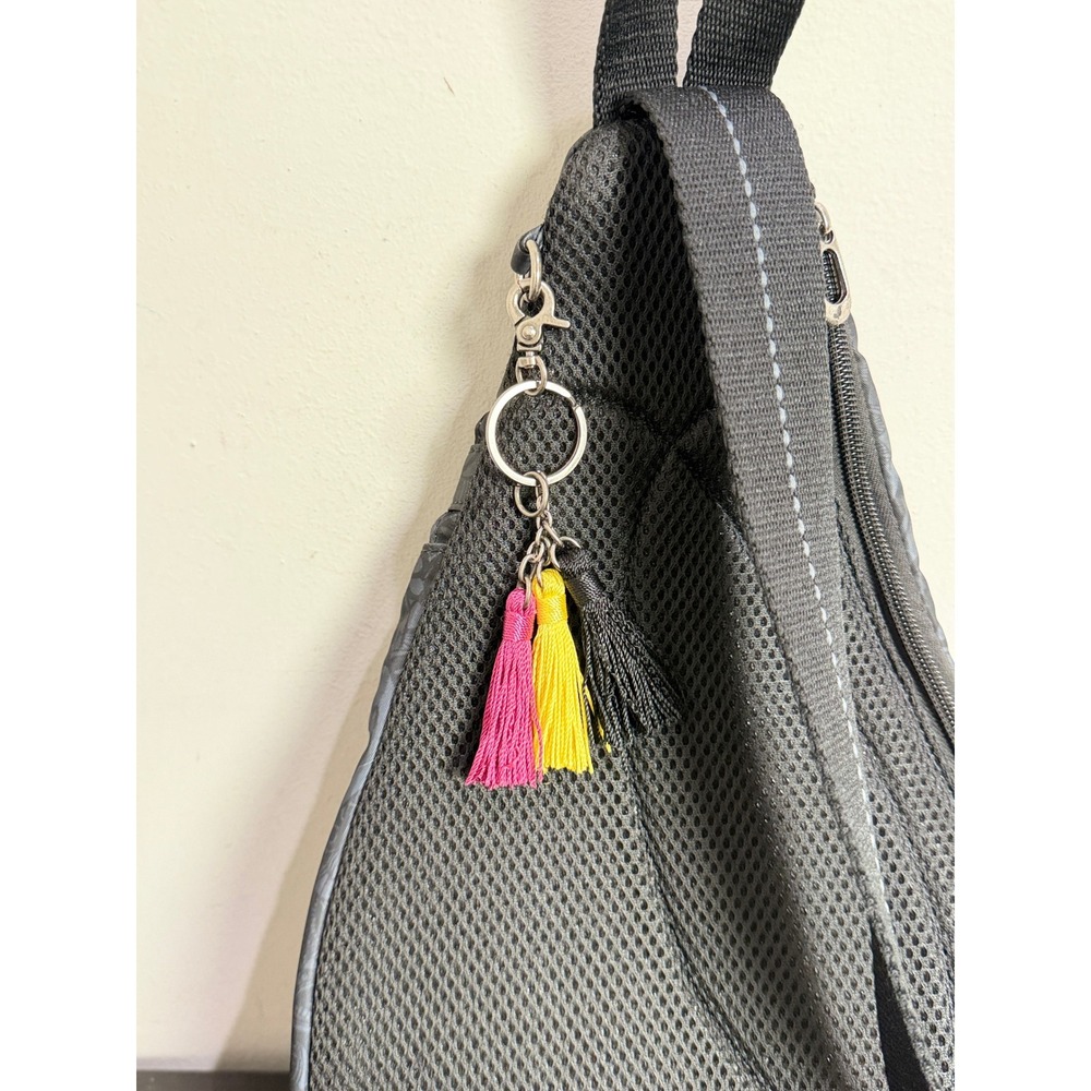Sakroots Gray Floral Paisley On The Go Sling Backpack Black Spirit Desert Bag - Picture 3 of 7